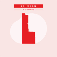 Vector illustration vector of Lincoln map Wyoming