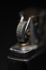 Zippo lighter macro detail