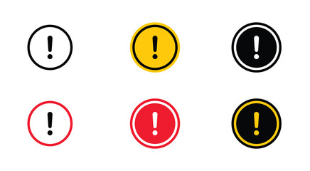 Vector danger sign, warning sign, attention sign. Danger icon, warning icon set