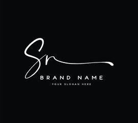 letter SR S R handwriting and signature logo template vector