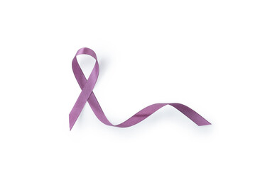 Lavender awareness ribbon isolated on white background