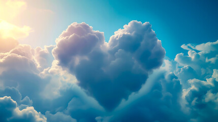 heart shaped cloud formation in the sky