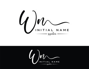 WN W N letter handwriting and signature logo template vector