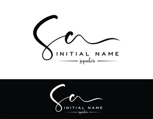 SC S C letter handwriting and signature logo template vector