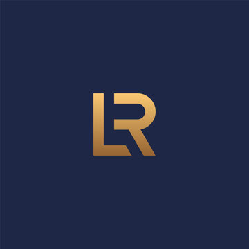 LR monogram logo with gold gradient