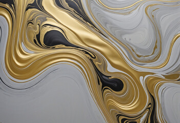Golden Marbled Paint Texture Background