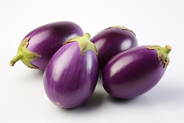 Eggplant on an isolated white background generated AI