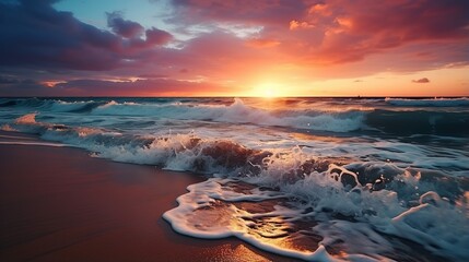 Fototapeta premium Colorful sunset over the ocean