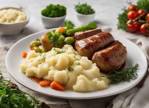 Mashed potatoes or Dutch stamppot with Sausages