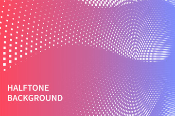 Halftone wave pattern background using halftone wavy dots texture. Vector illustration.