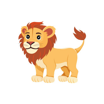 A picture of a big cartoon lion, vector illustration