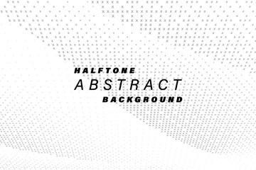 Modern halftone abstract background. Geometric dotted curve shapes.