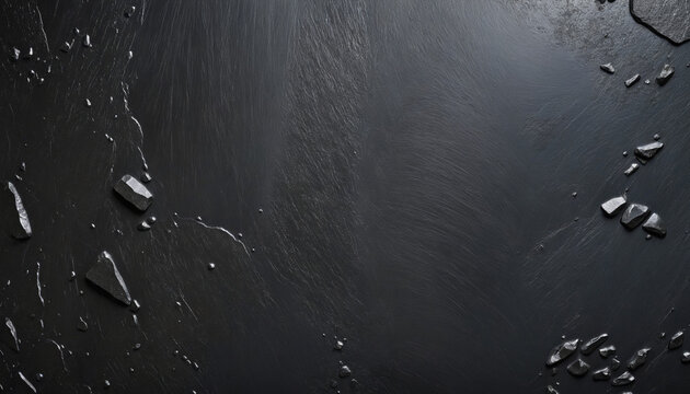 Abstract black texture on a rock background - Dark metal wallpaper.