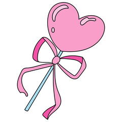 pink heart with ribbon