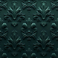 seamless floral dark green ornament pattern