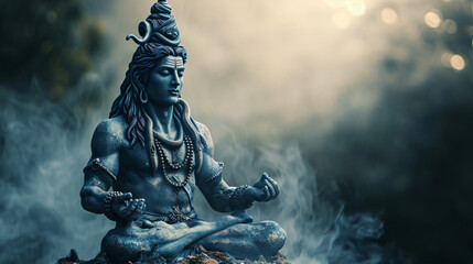 Hindu God Shiva statue - obrazy, fototapety, plakaty