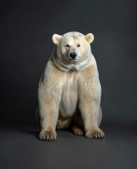 Un ours polaire blanc assit en photo de studio - generative AI