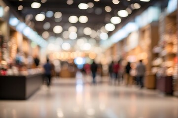 Supermarket store with blurred defocused background