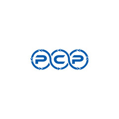 PCP logo. P C P design. White PCP letter. PCP, P C P letter logo design. Initial letter PCP linked circle uppercase monogram logo. P C P letter logo vector design. PCP letter logo design five style.	
