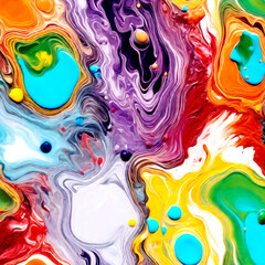 A variety of color pigments are rendered in water, thick and colorful. High quality, can be used as background or texture