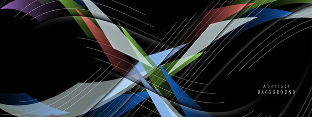 Triangle based deep colorful abstract background. Composition of triangles with astract shapes.