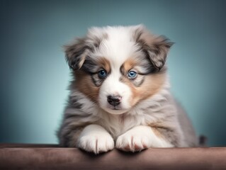 Cute and Adorable Miniature Australian Shepherd Puppy in a Brown and Beautiful Canine Image