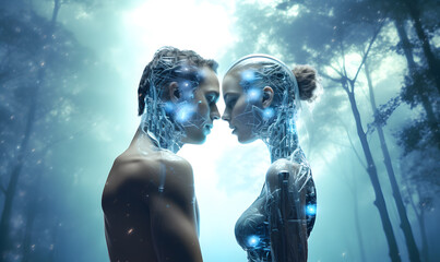 a person fall in love with an ai robot
