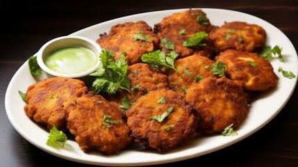 kabab with chutney on a plate