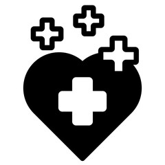 heart icon with cross symbol.