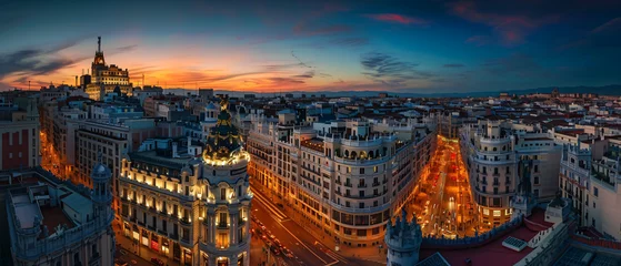Foto auf Glas Madrid City Beautiful Panorama © Mishi
