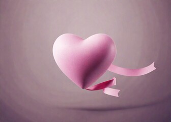A Cute Pink Love with Ribbon for your background in the day affection for your partner, your...
