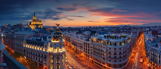 Photo sur Plexiglas Paris Madrid City Beautiful Panorama
