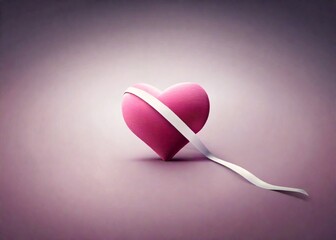 A Cute Pink Love with Ribbon for your background in the day affection for your partner, your...
