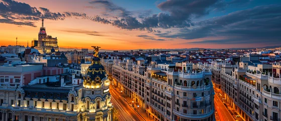 Fotobehang Madrid City Beautiful Panorama © Mishi
