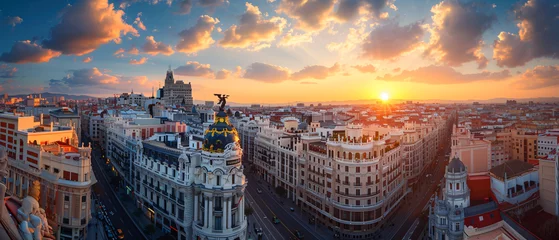 Deurstickers Parijs Madrid City Beautiful Panorama