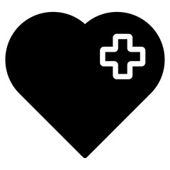 Obraz premium heart icon with cross symbol.