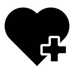 Obraz premium heart icon with cross symbol.