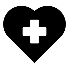 Obraz premium heart icon with cross symbol.