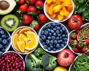 Promoting a Healthier Lifestyle - Balance in Nutrition, Exercise, and Sleep, Diversity in Nutrition, Hydration, and Activities, Healthy Eating with Fresh Fruits background