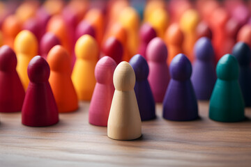 DEIB Diversity, Equity, inclusion, and Belonging bullying and harassment concept. wooden design.