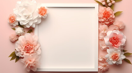 Floral frame with decorative flowers, decorative flower background pattern, floral border background