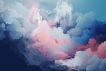 Abstract illustration of a dark violet, pink, purple blue gloomy cloudscape background