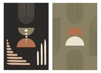 Abstract wall decoration boho posters