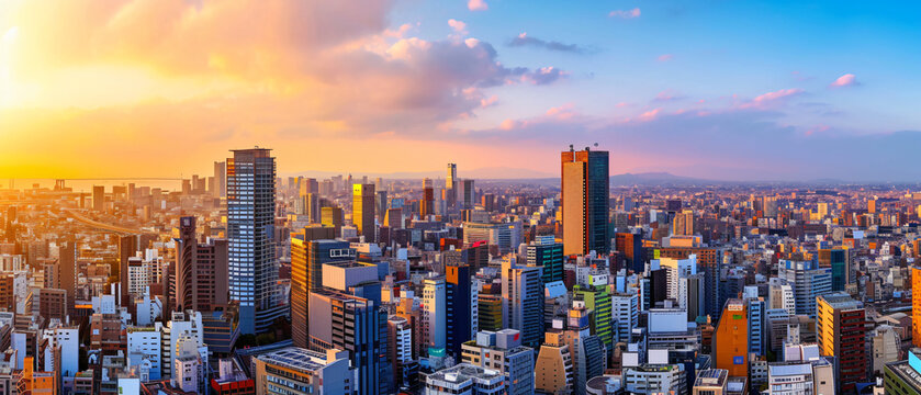 Osaka City Beautiful Panorama view © Mishi