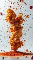commercial food photography of crispy and crunchy fried chicken