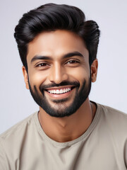 Fototapeta premium Indian man smiling Photo, Generated Ai