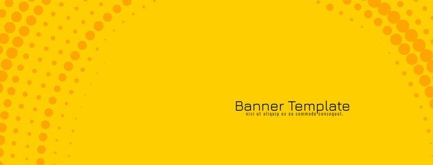 Abstract colorful halftone design yellow banner template