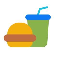 Fast Food icon color fill style for download (hotel pack)