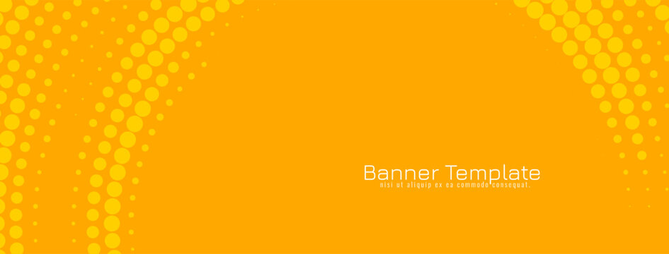 Abstract Colorful Halftone Design Yellow Banner Template