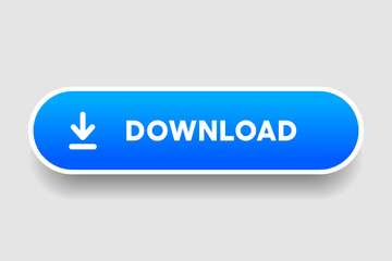 3D download button icon. Upload icon. Down arrow bottom side symbol. Click here button. Save cloud icon push button for UI UX, website, mobile application.